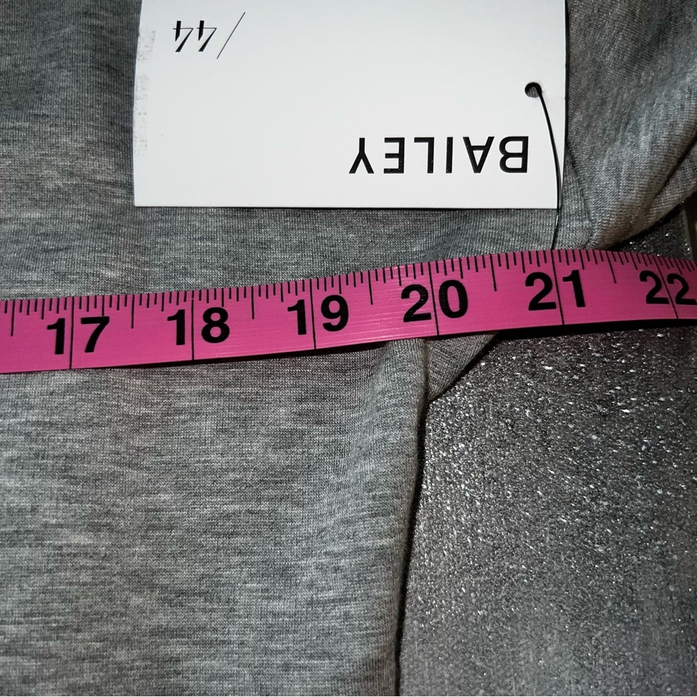 Bailey44 Long Sleeve Heather Gray Fleece Sweatshirt Dress with Gathered Waist - Picture 7 of 9